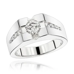 18K White Gold Men's Diamond Ring 1.72ct