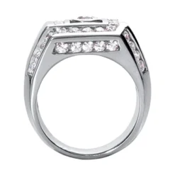 18K White Gold Men's Diamond Ring 1.98ct -Outlet Bijou Lush Store 18k gold mens diamond ring 198ct p 31685 back white 20220426