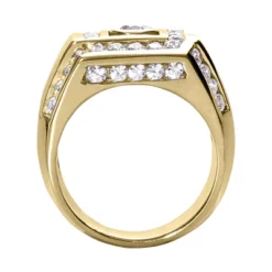 18K White Gold Men's Diamond Ring 1.98ct -Outlet Bijou Lush Store 18k gold mens diamond ring 198ct p 31685 back yellow 20220426