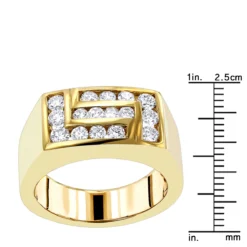 18K Yellow Gold Men's Diamond Ring 1ct By Luxurman 13 18K Yellow Gold Men's Diamond Ring 1ct By Luxurman -Outlet Bijou Lush Store 18k gold mens diamond ring 1ct p 31882 rulerye