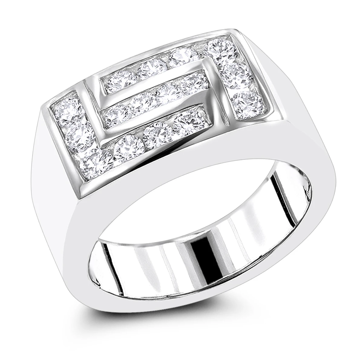 18K Yellow Gold Men's Diamond Ring 1ct By Luxurman 4 18K Yellow Gold Men's Diamond Ring 1ct By Luxurman - Image 2