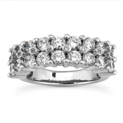 18K White Gold Men's Diamond Ring 3.68ct