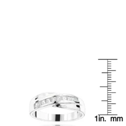 18K White Gold Men's Diamond Wedding Band 1ct -Outlet Bijou Lush Store 18k gold mens diamond wedding band 1ct p 30803 rulerwh