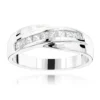 18K White Gold Men's Diamond Wedding Band 1ct