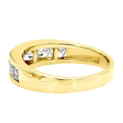 7 Stone Anniversary Band 18K White Gold Men's Or Women's Diamond Wedding Ring 1.5ct -Outlet Bijou Lush Store 18k gold mens or womens diamond wedding band 7 stone anniversary ring 15ct 000817 backye