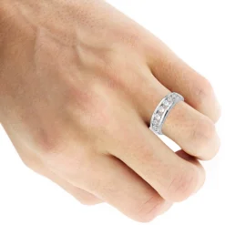 7 Stone Anniversary Band 18K White Gold Men's Or Women's Diamond Wedding Ring 1.5ct -Outlet Bijou Lush Store 18k gold mens or womens diamond wedding band 7 stone anniversary ring 15ct 000817 bodwh