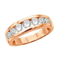 7 Stone Anniversary Band 18K White Gold Men's Or Women's Diamond Wedding Ring 1.5ct -Outlet Bijou Lush Store 18k gold mens or womens diamond wedding band 7 stone anniversary ring 15ct 000817 ro