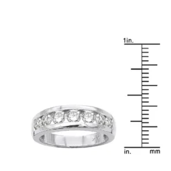 7 Stone Anniversary Band 18K White Gold Men's Or Women's Diamond Wedding Ring 1.5ct -Outlet Bijou Lush Store 18k gold mens or womens diamond wedding band 7 stone anniversary ring 15ct 000817 rulerwh
