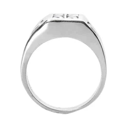 18K White Gold Men's Princess & Trillion Diamonds Ring 1.38ct -Outlet Bijou Lush Store 18k gold mens princess trillion diamonds ring 138ct p 31673 back white 20220426