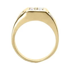 18K White Gold Men's Princess & Trillion Diamonds Ring 1.38ct -Outlet Bijou Lush Store 18k gold mens princess trillion diamonds ring 138ct p 31673 back yellow 20220426