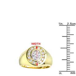 18K Yellow Gold Men's Round & Oval Diamonds Ring 2.06ct -Outlet Bijou Lush Store 18k gold mens round oval diamonds ring 206ct p 31667 rulerye