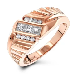 18K Yellow Gold Men's Round & Princess Diamonds Ring 0.63ct 10 18K Yellow Gold Men's Round & Princess Diamonds Ring 0.63ct -Outlet Bijou Lush Store 18k gold mens round princess diamonds ring 063ct p 31782 ro