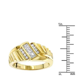 18K Yellow Gold Men's Round & Princess Diamonds Ring 0.63ct 13 18K Yellow Gold Men's Round & Princess Diamonds Ring 0.63ct -Outlet Bijou Lush Store 18k gold mens round princess diamonds ring 063ct p 31782 rulerye