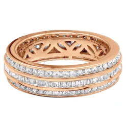 14K Rose Gold Round Baguette Diamond Eternity Ring 2.01ct 1/4 In (6mm) -Outlet Bijou Lush Store 18k gold round baguette diamond eternity ring 201ct p 6326 backro