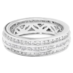 14K Rose Gold Round Baguette Diamond Eternity Ring 2.01ct 1/4 In (6mm) -Outlet Bijou Lush Store 18k gold round baguette diamond eternity ring 201ct p 6326 backwh