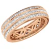 14K Rose Gold Round Baguette Diamond Eternity Ring 2.01ct 1/4 In (6mm)