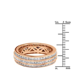 14K Rose Gold Round Baguette Diamond Eternity Ring 2.01ct 1/4 In (6mm) -Outlet Bijou Lush Store 18k gold round baguette diamond eternity ring 201ct p 6326 rulerro