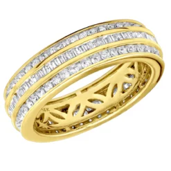 14K Rose Gold Round Baguette Diamond Eternity Ring 2.01ct 1/4 In (6mm) -Outlet Bijou Lush Store 18k gold round baguette diamond eternity ring 201ct p 6326 ye