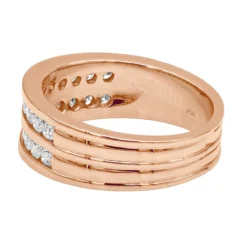18K Rose Gold Round Diamond Men's Wedding Band 1.32ct -Outlet Bijou Lush Store 18k gold round diamond mens wedding band 132ct p 31353 backro