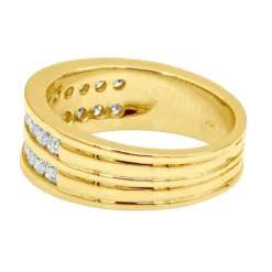 18K Rose Gold Round Diamond Men's Wedding Band 1.32ct -Outlet Bijou Lush Store 18k gold round diamond mens wedding band 132ct p 31353 backye