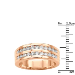 18K Rose Gold Round Diamond Men's Wedding Band 1.32ct -Outlet Bijou Lush Store 18k gold round diamond mens wedding band 132ct p 31353 rulerro