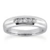 18K White Gold Round Diamond Men's Wedding Ring 0.35ct