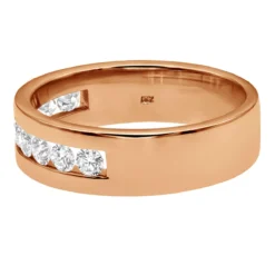 18K White Gold Round Diamond Men's Wedding Ring 0.81ct -Outlet Bijou Lush Store 18k gold round diamond mens wedding ring 081ct p 31191 back rose 20221011 20221027