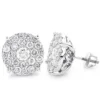 18K White Gold Round Diamond Stud Earrings 4ct Oversized Cluster Earrings -Outlet Bijou Lush Store 18k gold round diamond stud earrings 4ct oversized cluster earrings 1