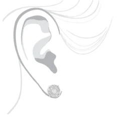 18K White Gold Round Diamond Stud Earrings 4ct Oversized Cluster Earrings -Outlet Bijou Lush Store 18k gold round diamond stud earrings 4ct oversized cluster earrings 4