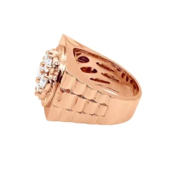 2 Carat Statement Men's Diamond Ring 14K White Gold W Fluted Bezel -Outlet Bijou Lush Store 2 carat statement mens diamond ring in 14k gold w fluted bezel 000953 back rose