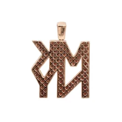 2 Inch Men's Custom Diamond Pendant 14K Yellow Gold 4 Letter Initials 3 Carats -Outlet Bijou Lush Store 2 inch mens custom diamond pendant solid 14k gold 4 letter initials 3 carats 100586 back rose