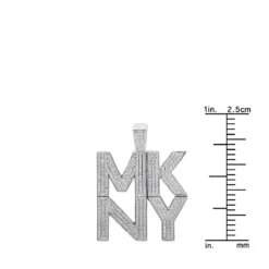 2 Inch Men's Custom Diamond Pendant 14K Yellow Gold 4 Letter Initials 3 Carats -Outlet Bijou Lush Store 2 inch mens custom diamond pendant solid 14k gold 4 letter initials 3 carats 100586 ruler