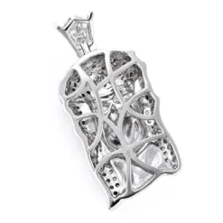 Jesus Head Charm: Mini Jesus Diamond Pendant 0.69ct 10K White Gold -Outlet Bijou Lush Store 205230backwh backwh
