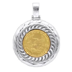 Unique 14K Rose Gold Liberty Coin Diamond Pendant For Men Medallion 3.1ct. -Outlet Bijou Lush Store 24k gold liberty coin necklace diamond medallion pendant for men 3 carats 804046 backwh