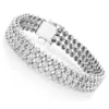 3 Row Men's Diamond Bracelet 4.75ct 10K White Gold Tennis Bracelet Design