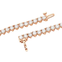 3 Prong Diamond Eternity Chain For Men And Women 14K Yellow Gold Tennis Necklace -Outlet Bijou Lush Store 3mm iced out eternity diamond chain for men women 14k gold tennis necklace 804063 backro