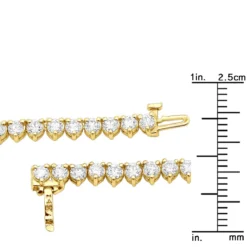 3 Prong Diamond Eternity Chain For Men And Women 14K Yellow Gold Tennis Necklace -Outlet Bijou Lush Store 3mm iced out eternity diamond chain for men women 14k gold tennis necklace 804063 rulerye