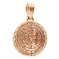 4 Carat Diamond Pendant For Men 14K Yellow Gold Iced Out Round Medallion -Outlet Bijou Lush Store 4 carat diamond pendant for men 14k gold iced out round medallion 803232 back rose