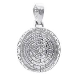 4 Carat Diamond Pendant For Men 14K Yellow Gold Iced Out Round Medallion -Outlet Bijou Lush Store 4 carat diamond pendant for men 14k gold iced out round medallion 803232 back white