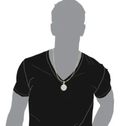 4 Carat Diamond Pendant For Men 14K Yellow Gold Iced Out Round Medallion -Outlet Bijou Lush Store 4 carat diamond pendant for men 14k gold iced out round medallion 803232 body yellow