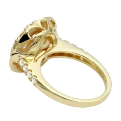 4 Carat Men's Diamond Engagement Ring 14K Yellow Gold -Outlet Bijou Lush Store 4 carat mens diamond engagement ring 14k gold backwh