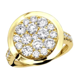 4 Carat Men's Diamond Engagement Ring 14K Yellow Gold