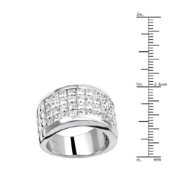 5 Carat G VS Invisible Set Princess Cut Diamond Wedding Band In Platinum -Outlet Bijou Lush Store 5 carat g vs invisible set princess cut diamond wedding band in platinum rulerwh