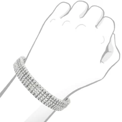 5 Row Men's Diamond Tennis Bracelet In Sterling Silver 1.75 Carat Gold Plted -Outlet Bijou Lush Store 5 row mens diamond tennis bracelet in sterling silver 175 carat gold plted bod