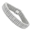 5 Row Men's Diamond Tennis Bracelet In Sterling Silver 1.75 Carat Gold Plted