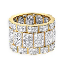 5/8in Wide Men's Diamond Eternity Band 14K Yellow Gold Anniversary Ring 3.7ct -Outlet Bijou Lush Store 58in wide mens diamond eternity band 14k gold anniversary ring 37ct 890944 backye