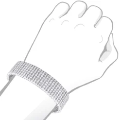 7 Row Diamond Bracelet For Men 1.20ct Sterling Silver -Outlet Bijou Lush Store 7 row diamond bracelet for men 120ct sterling silver bod