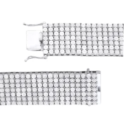 7 Row Diamond Bracelet For Men 1.20ct Sterling Silver -Outlet Bijou Lush Store 7 row diamond bracelet for men 120ct sterling silver clasp