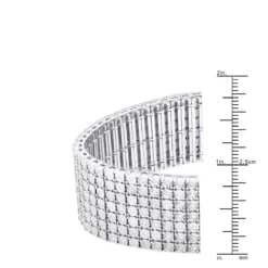 7 Row Diamond Bracelet For Men 1.20ct Sterling Silver -Outlet Bijou Lush Store 7 row diamond bracelet for men 120ct sterling silver ruler