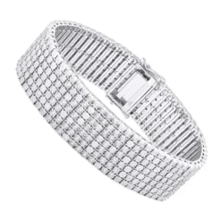 7 Row Diamond Bracelet For Men 1.20ct Sterling Silver